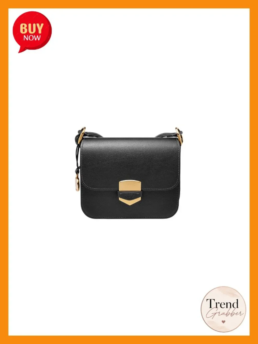 Genuine Leather Flap Crossbody Purse Handbag with Adjustable Strap
